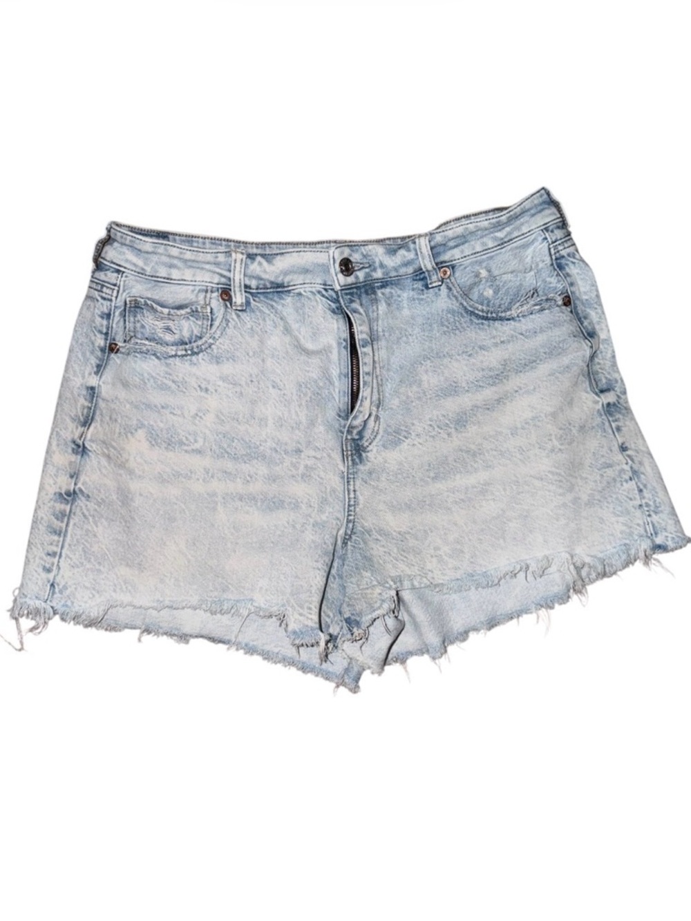 American Eagle Outfitters Light Blue Distressed Denim Shorts
